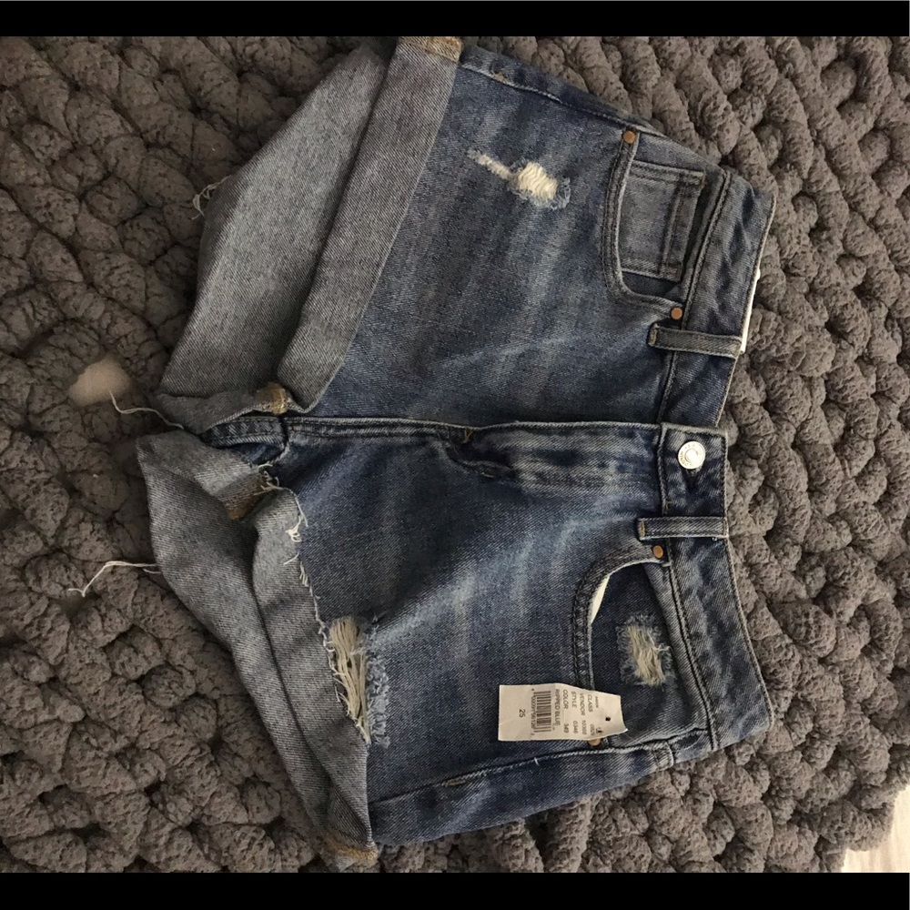 dark wash jean shorts